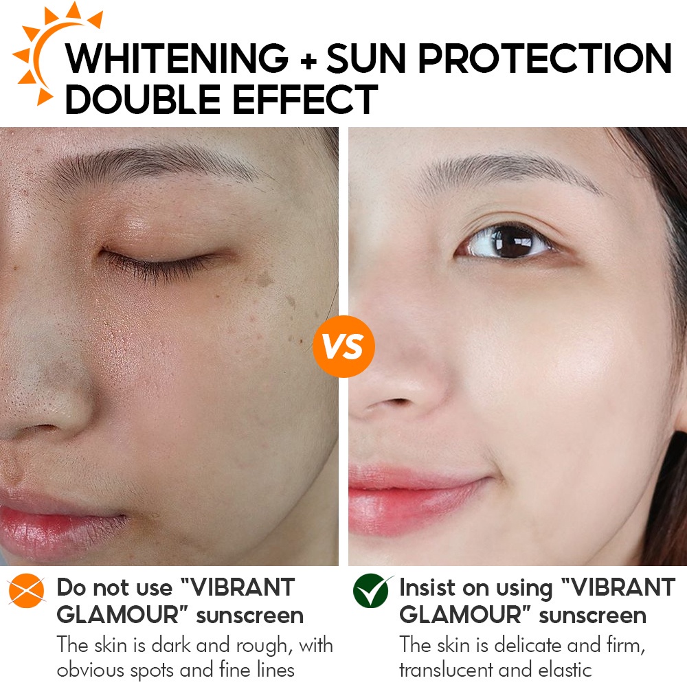 VIBRANT GLAMOUR SPF50 + Sunscreen UVA/UVB Tabir Surya Pemutih Krim Untuk Wajah dan Tubuh 50Gr - Whitening Sunscreen Cream Skin Protect Intensive UV Sunblock Cream