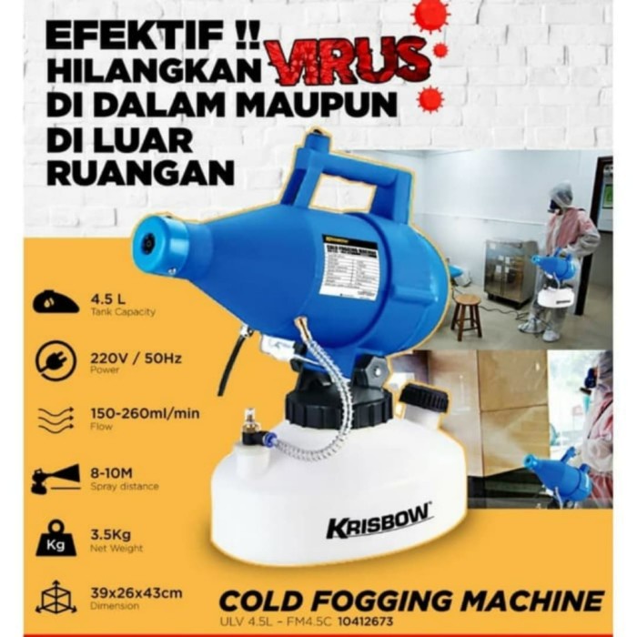 Terlaris Krisbow Cold Fogging Machine Desinfectan Ulv 4.5 L