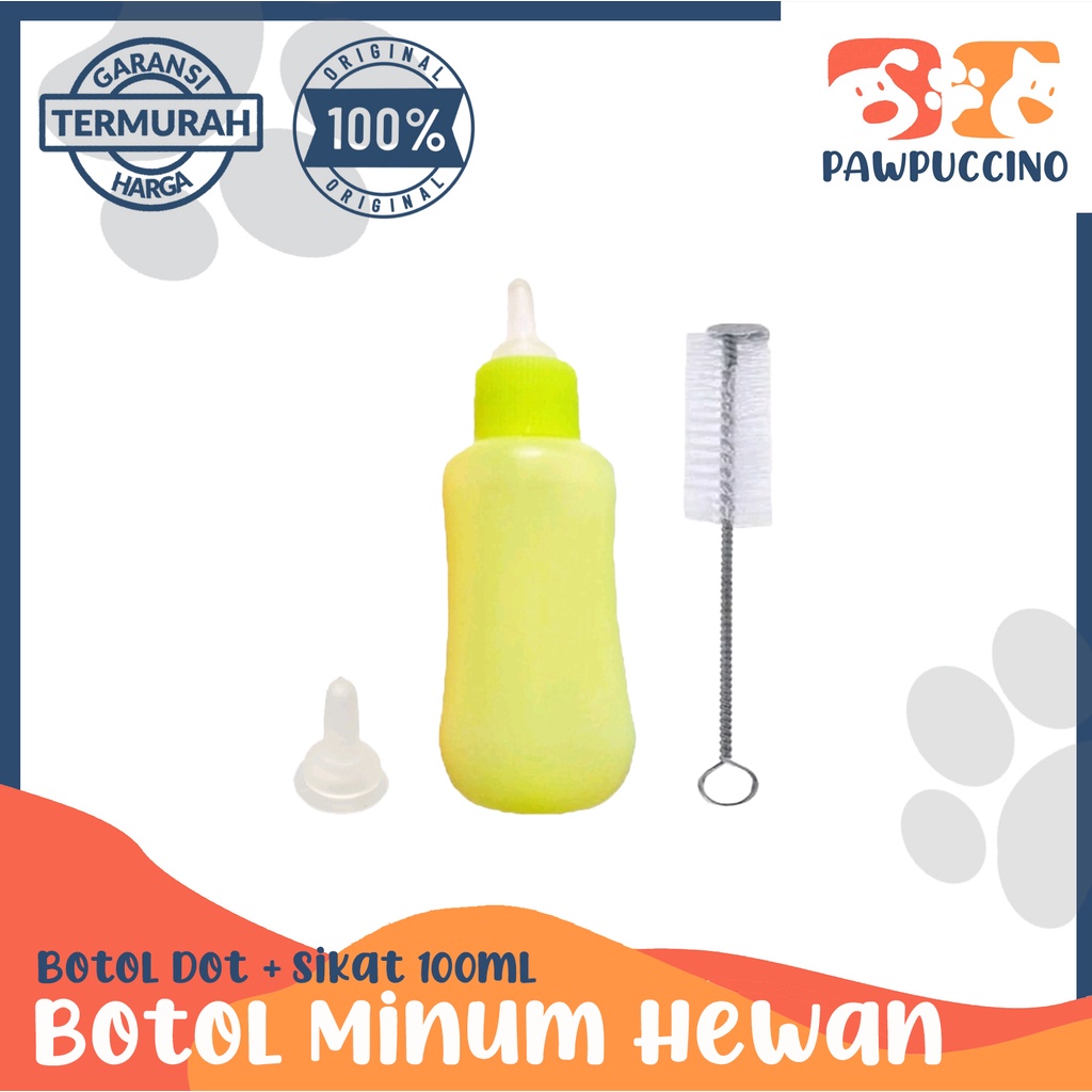 BOTOL DOT SUSU 100ML KUCING ANJING KELINCI-1SET | PET MILK BOTTLE