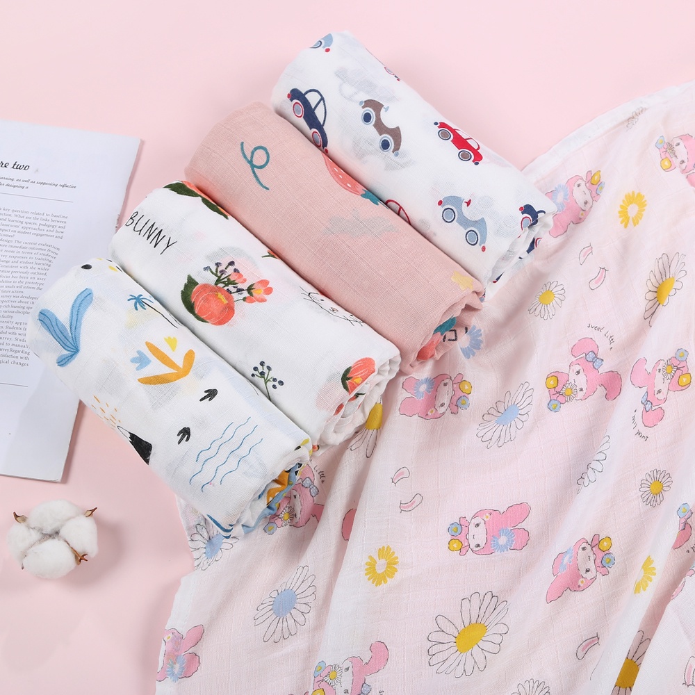 cod baby swaddle newborn 110*130 bedong bayi jumbo cotton bamboo adem nyerap keringat multifungsi