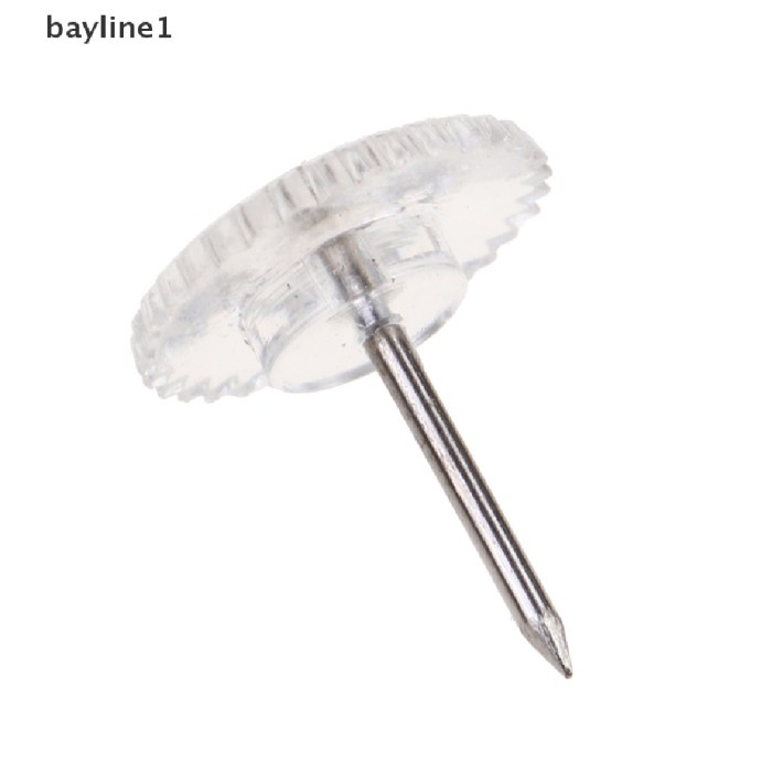 

Terlaris Wn715 Bayline1 100Pcs Transparent Map Pins Multi-Purpsoe Gear-Like Pus
