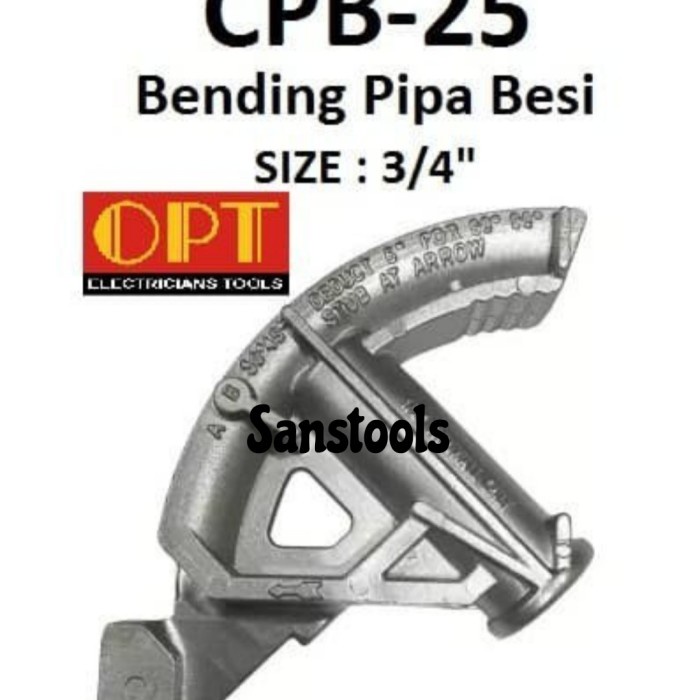 Terlaris Bending Manual Pipe Bender Opt Cpb-25 Bending Alat Tekuk Pipa Besi 3/4" Cpb25