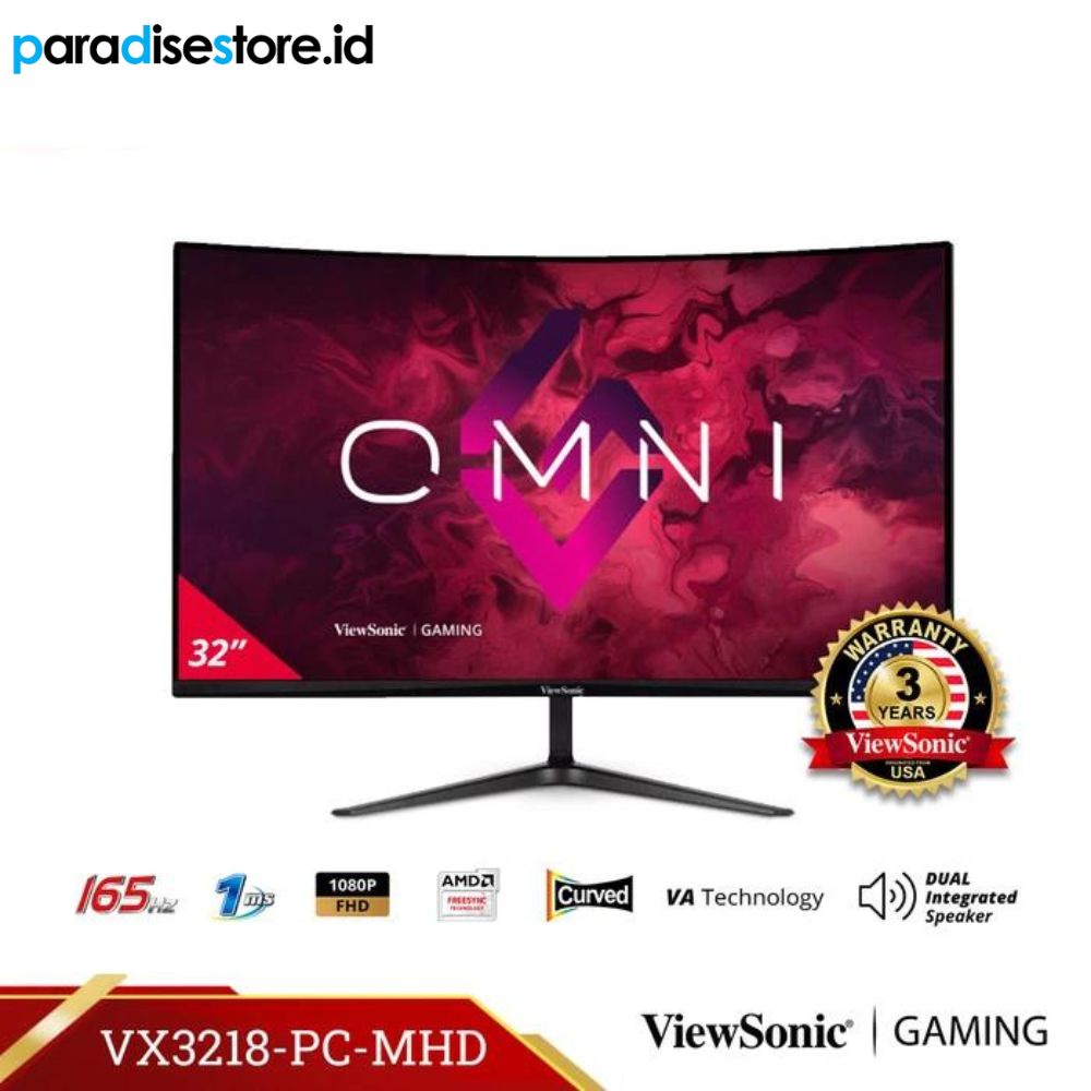 ViewSonic 32" Curved Gaming Monitor VX3218-PC-MHD|FHD|165Hz|1ms