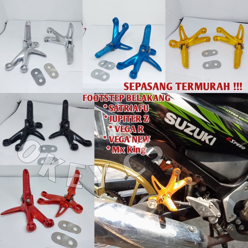 FOOT STEP BELAKANG GANTUNG SATRIA FU JUPITER Z VEGA R MX KING VEGA NEW SEPASANG STEP FU TERMURAH AKS
