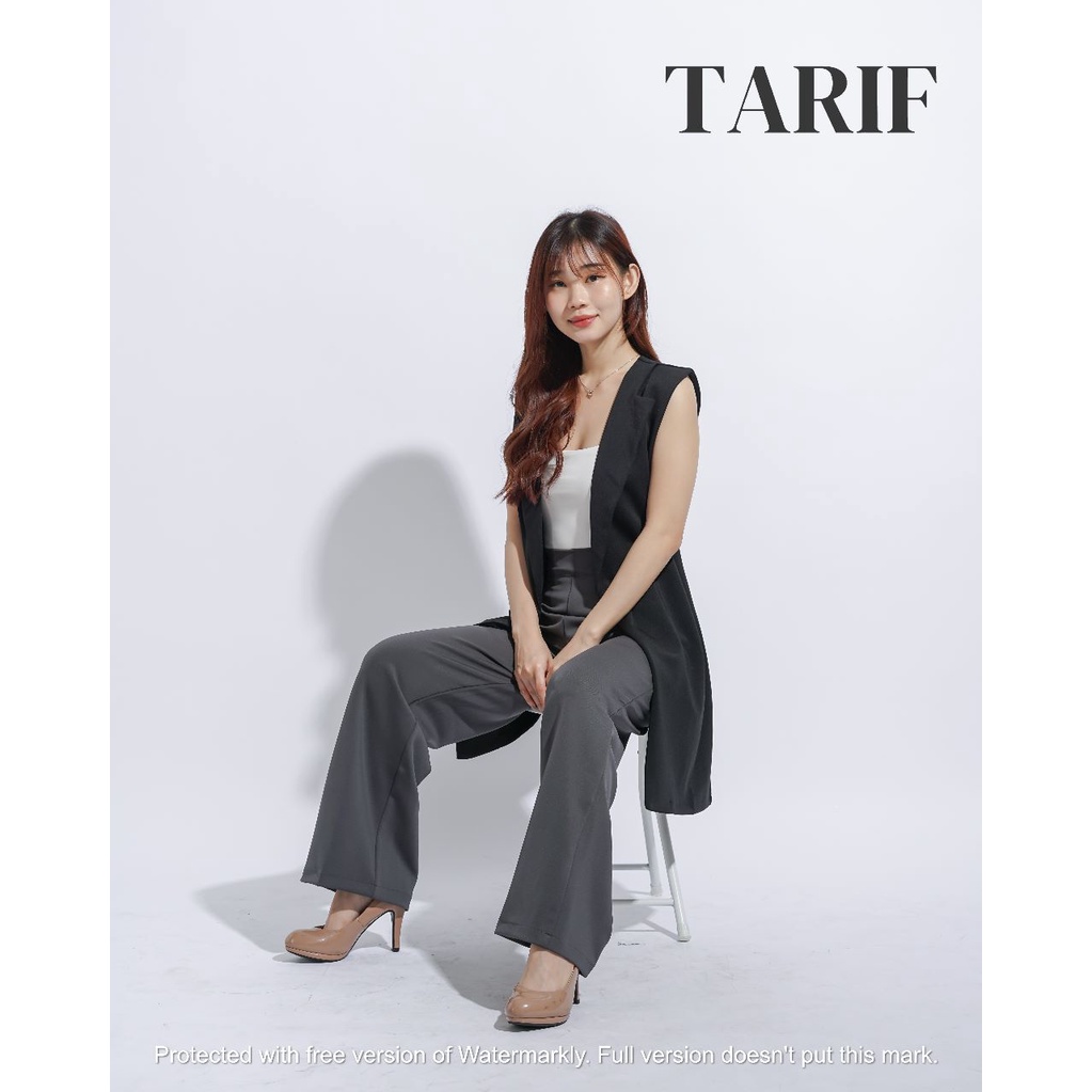 Ivanna Long Vest Blazer by TARIF - Atasan Wanita Vest Blazer