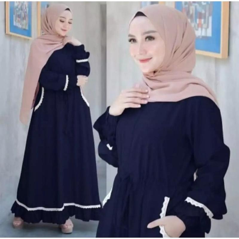 Baju Gamis Terbaru 2022 / Gamis Ethica Rainami 03 / Gamis Simple / Gamis Modern / Dress Cantik Gamis
