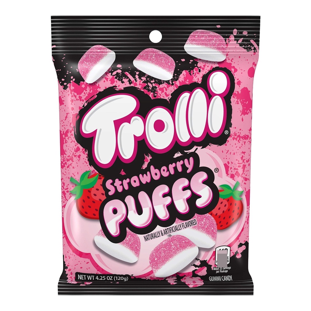 Trolli Sour Brite &amp; Strawberry puffs 120 gr