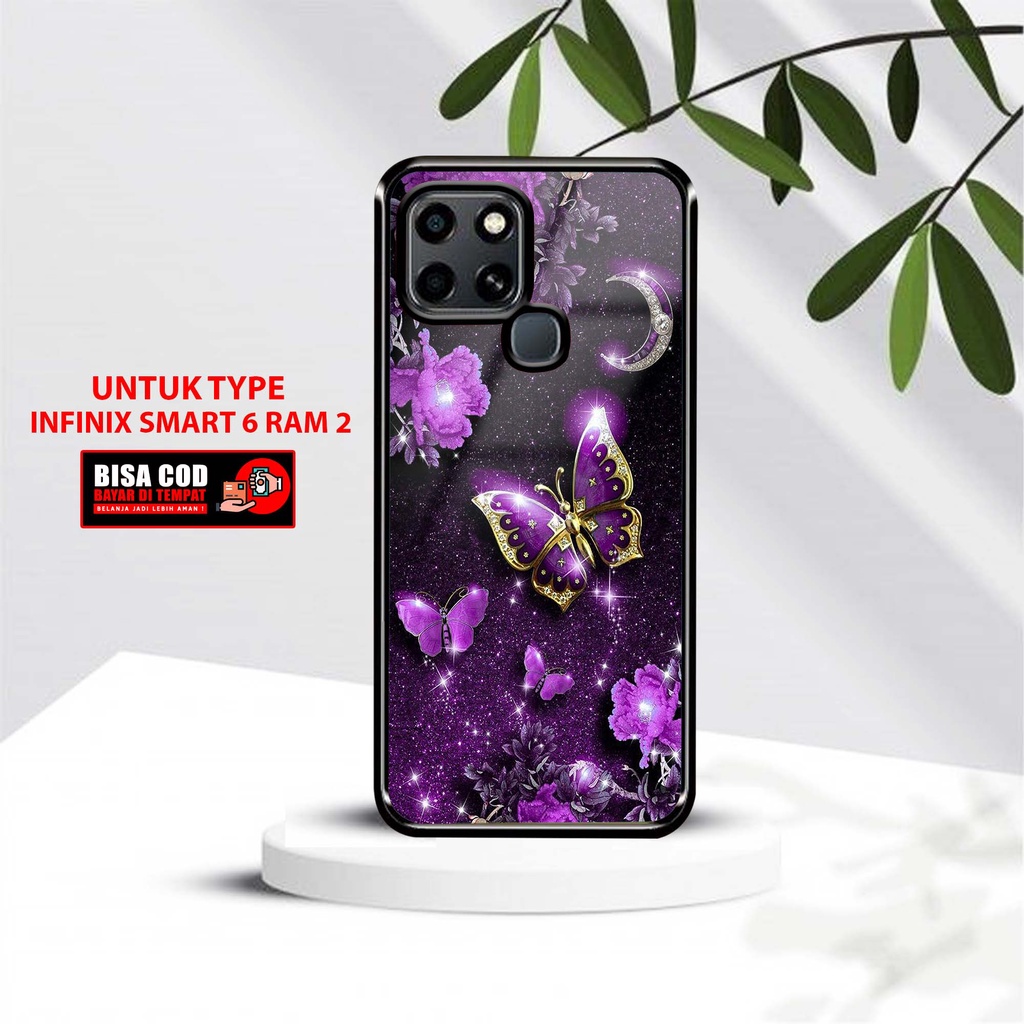 Case Infinix Smart 6 Ram 2 Terbaru [ Motif Butterfly ] Softcase 2D Glossy Infinix Smart 6 Ram  - Cas