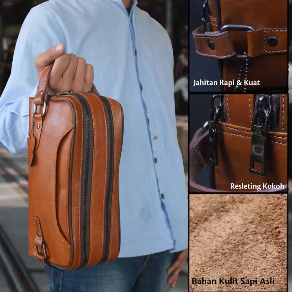 LANGSUNG KIRIM POUCH 100% GENUINE LEATHER CLUTH BAHAN KULIT SAPI ASLI PREMIUM BERKUALITAS 100% ORIGI