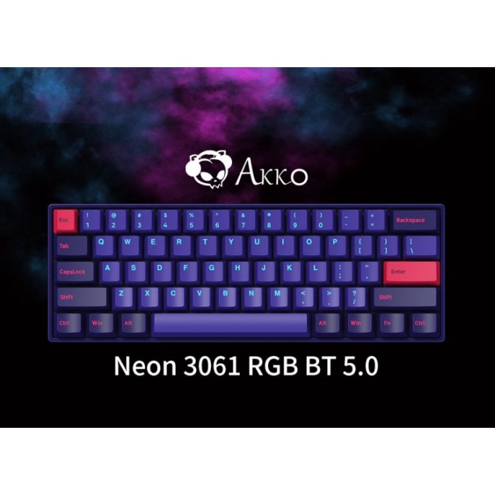 Terlaris Akko 3061S Neon Bluetooth Mechanical Keyboard