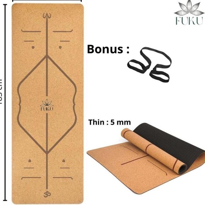 Matas Yoga / Rubber Mat Cork / Rubber Mat Serbuk Kayu / Matras Gym Storelivazaa