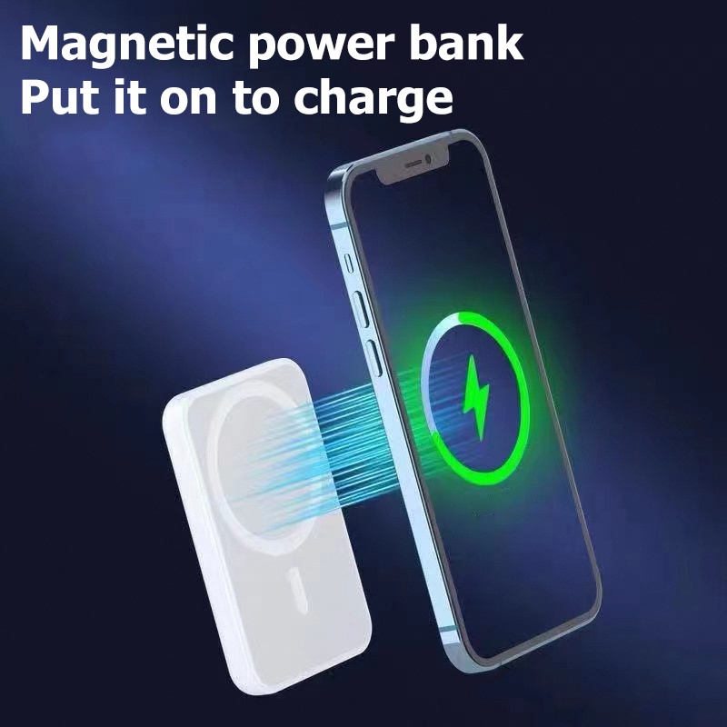 (COD,Pengiriman cepat, dikirim dari Jakarta)Magsafe Charger Powerbank 5000mah Magnetic Baterai Kembali Fast Charging Powerbank with Panggilan Digital for Powerbank 0111