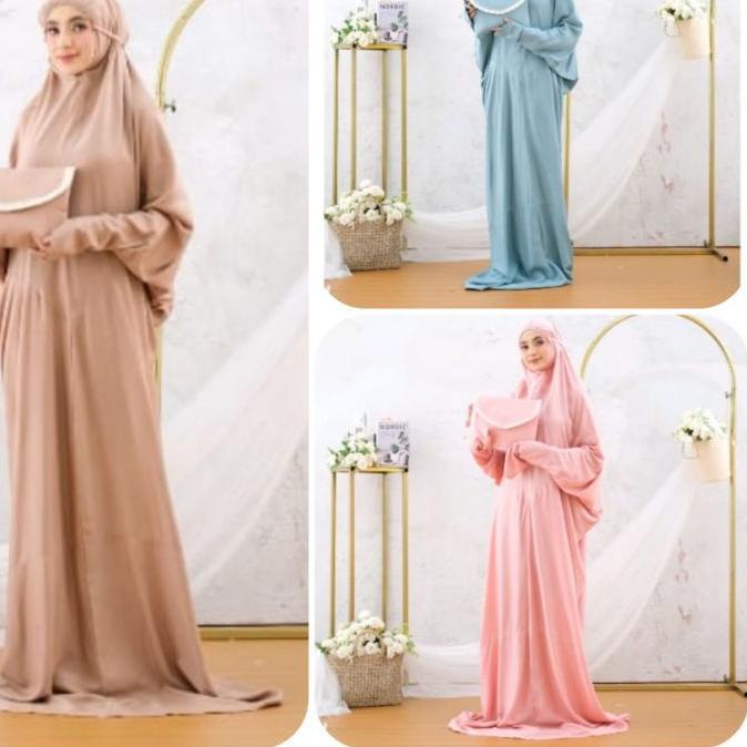 ♔ MUKENA TERUSAN RAYON POLOS BURDAH TRAVELING / BURKAH ✿