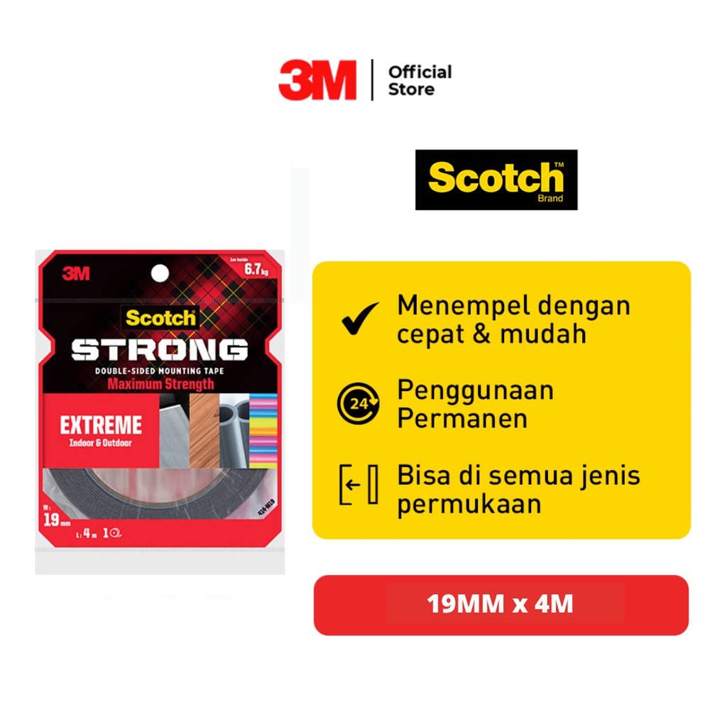 Jual Scotch M Perekat Isolasi Extreme Mounting Tape M Mm X M Shopee Indonesia