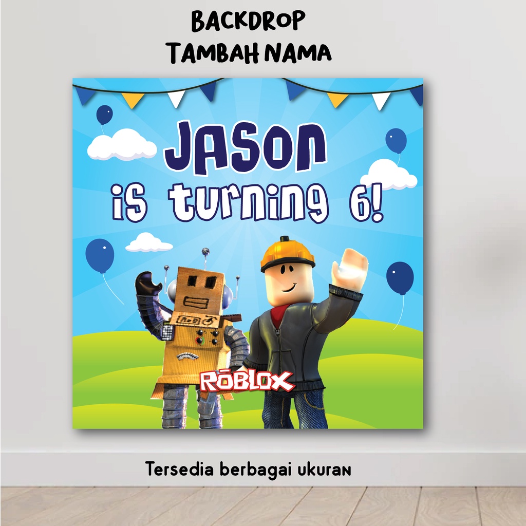 BACKDROP ROBLOX BACKGROUND BANNER DEKORASI SPANDUK ROBLOX HAPPY BIRTHDAY HBD ULTAH ULANG TAHUN WALLP
