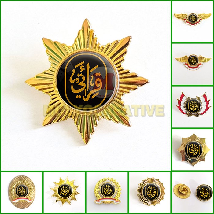 Pin Qiraati Pin Bros Wing Logo TPQ Qiroati Hitam Orange