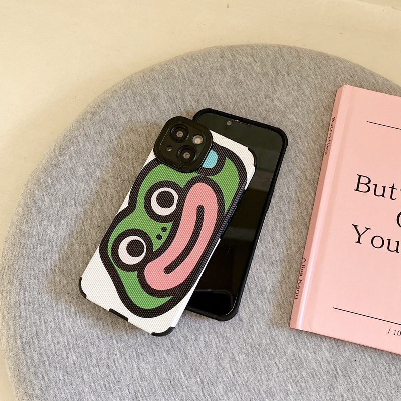 Cartoon Pet Pig Frog Leather Softcase iPhone iP 7 8 + Plus SE 2020 11 12 13 14 Pro Max 14 Plus for Girl Couple