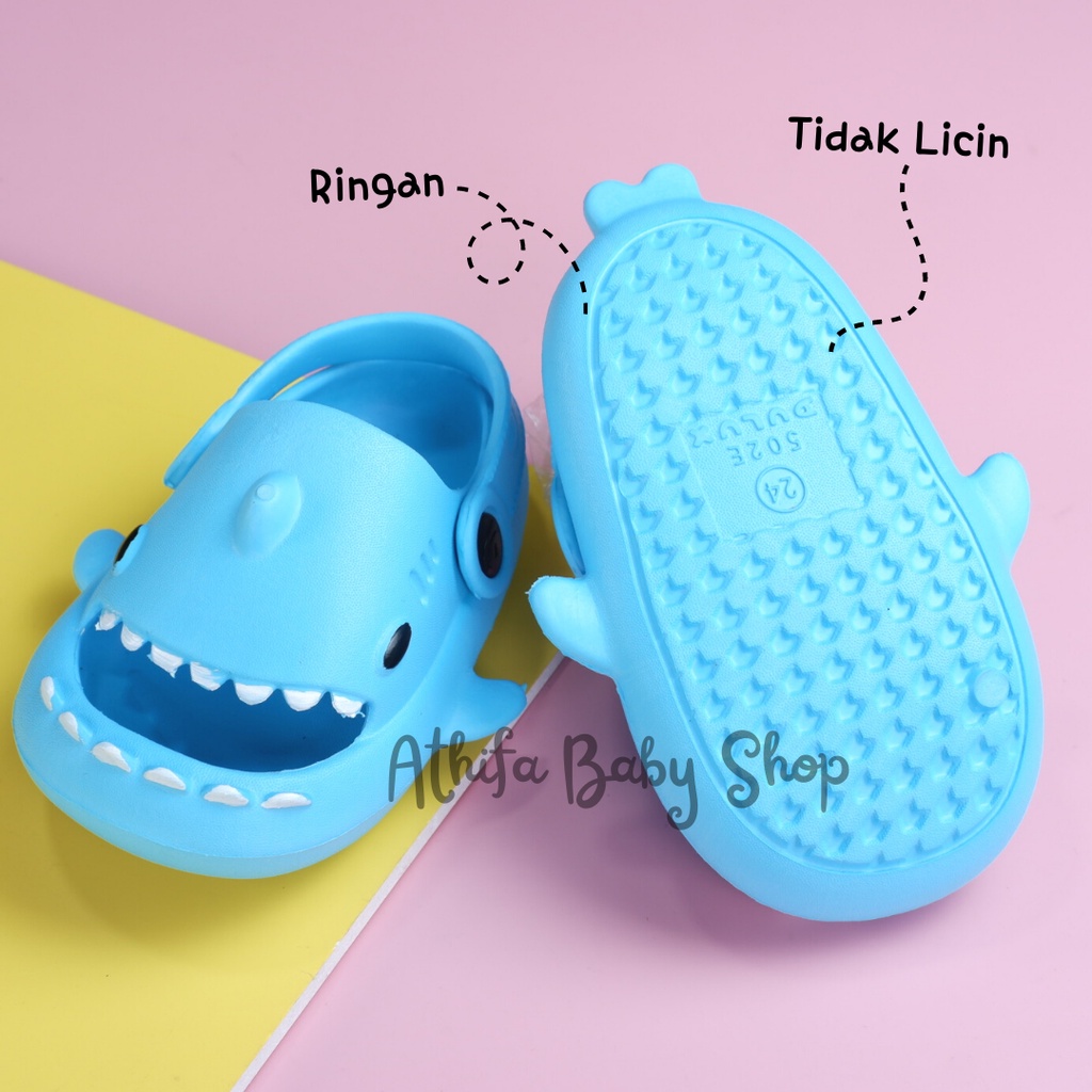 Sepatu Sandal Anak Laki Bayi Balita Usia 6 7 8 9 10 11 Bulan 1 2 3 Tahun Sendal Gunung Karakter Baby Shark Lelaki Cowok Spon Prewalker Phylon Ringan -502-