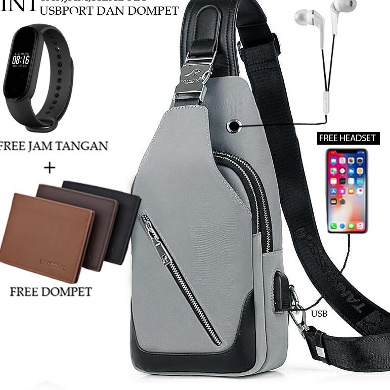 TERBAIK TANMESSO 5in1 BAYAR DITEMPAT- JAM LED -HEADSET- DOMPET -USBPORT -TAS WATERPROOF-BAHAN INTERP