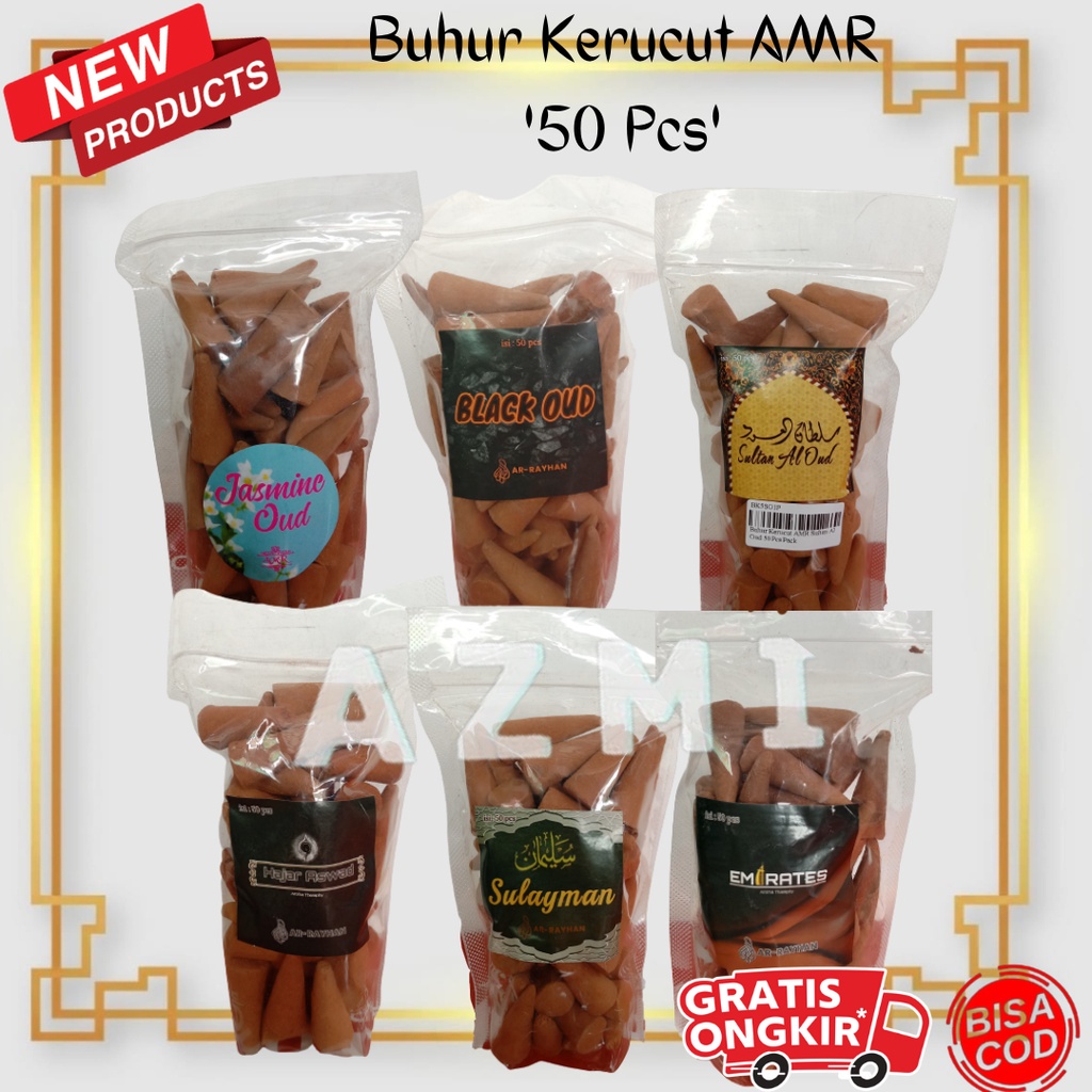 Dupa Bukhur Buhur Kerucut Aromaterapi Arab Black Oud Isi 50pcs AMR Premium Quality