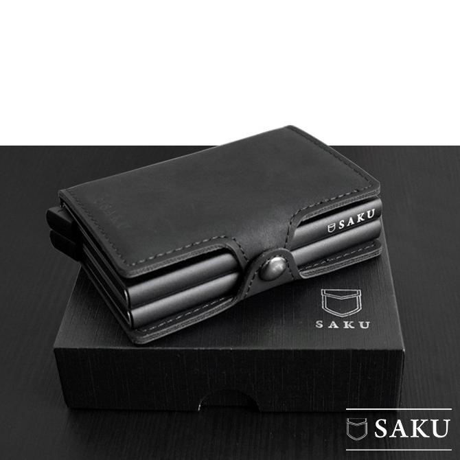 

Terbaru !!! Dompet Kartu Kulit Saku Mini Smart Wallet Card Holder Rfid Twin Black