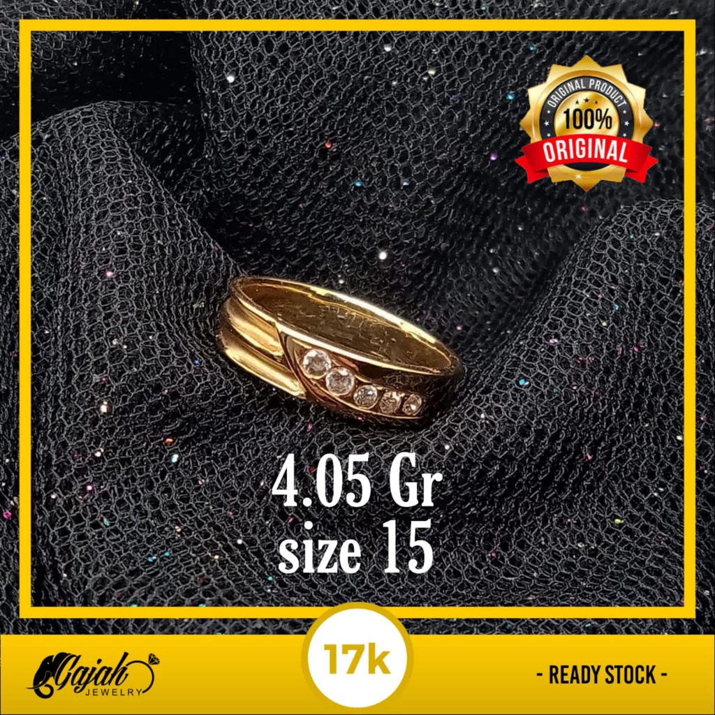 Cincin Emas 17K - 4.05 Gr Kadar 750 - 4353