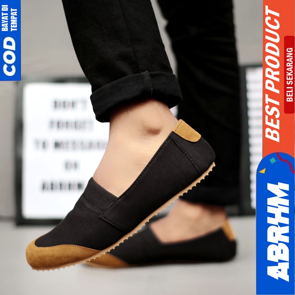 ABRHM X KEN Sepatu Slip On Pria Casual Original Santai Gaya Keren Kekinian Original Murah Terlaris