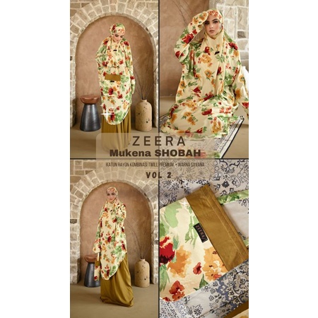 Mukena Motif Bunga Rayon Twill /Mukena Kombinasi Rayon + Twill Premium