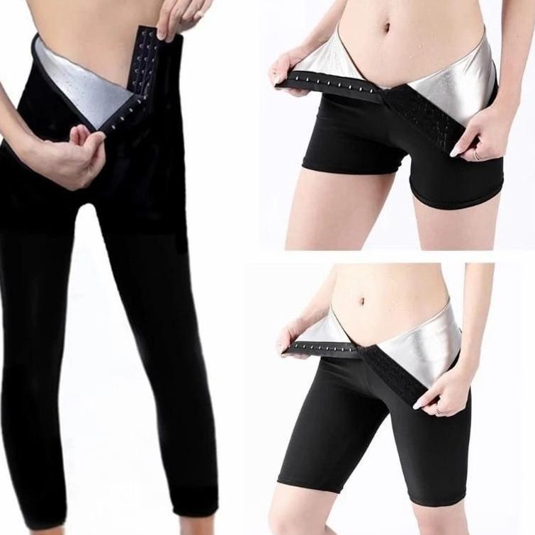 REKOMENDASI Celana Korset Sauna Pembakar Lemak Silver Membakar Fat Burner Kancing Kait Hot Shapers L