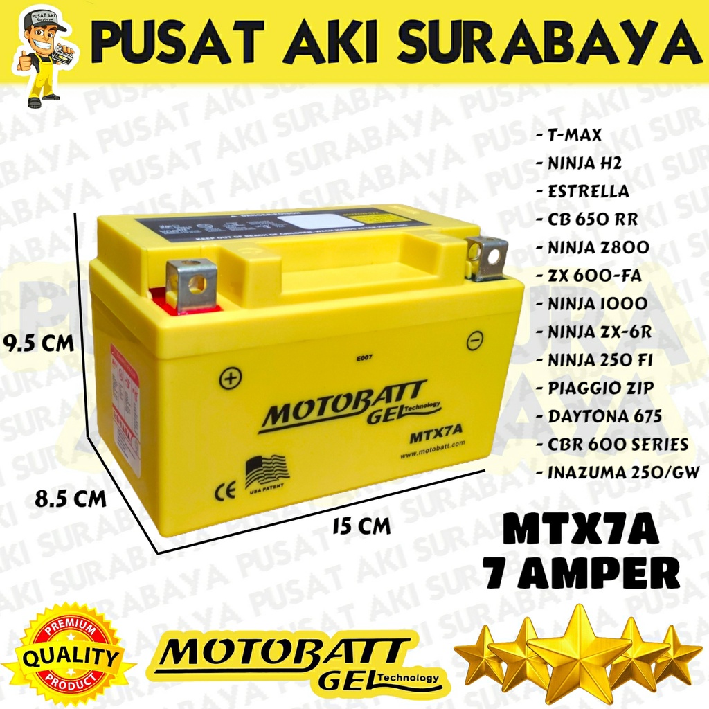 ORIGINAL MOTOBATT MTX7A 7AH ACCU KERING MF NINJA 250 ZX 10R MINERVA CBR KYMCO BENELI YTX9 YTX7 MBTX9U