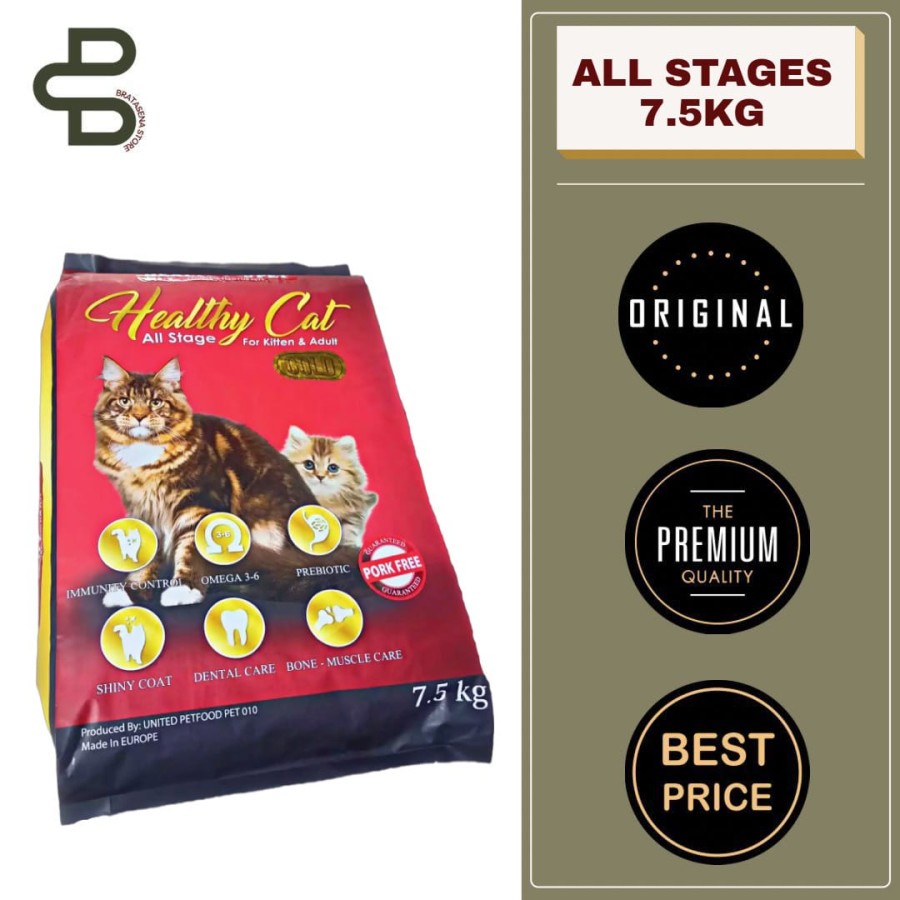 HEALTHY PET ALL STAGE DRY CAT FOOD / MAKANAN KUCING 7,5 KG (KHUSUS EKSPEDISI)