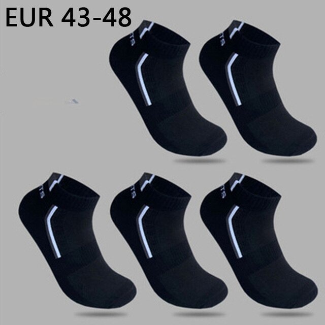 Kaos Kaki Pria Casual Sport Breathable Anti Bacteria 5 Pair 43-48 - LK4 - Black