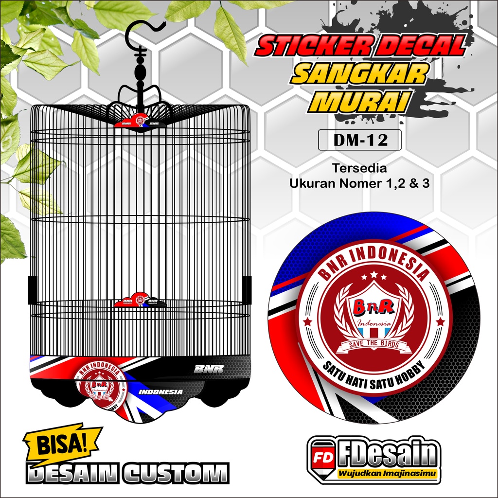 Sticker Decal Sangkar Murai - Decal Tebok Murai BNR - DM12