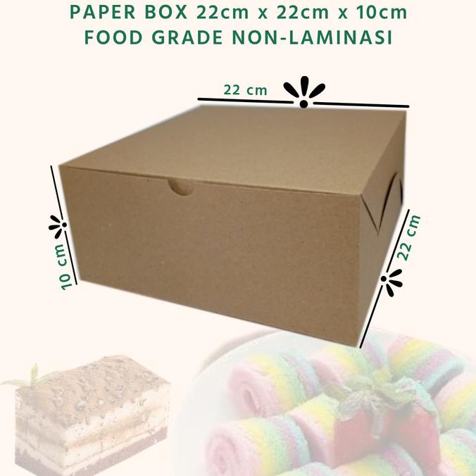 

kotak kemasan kue PAPER BOX 22cm x 22cm x 10cm FOOD GRADE NON-LAMINASI