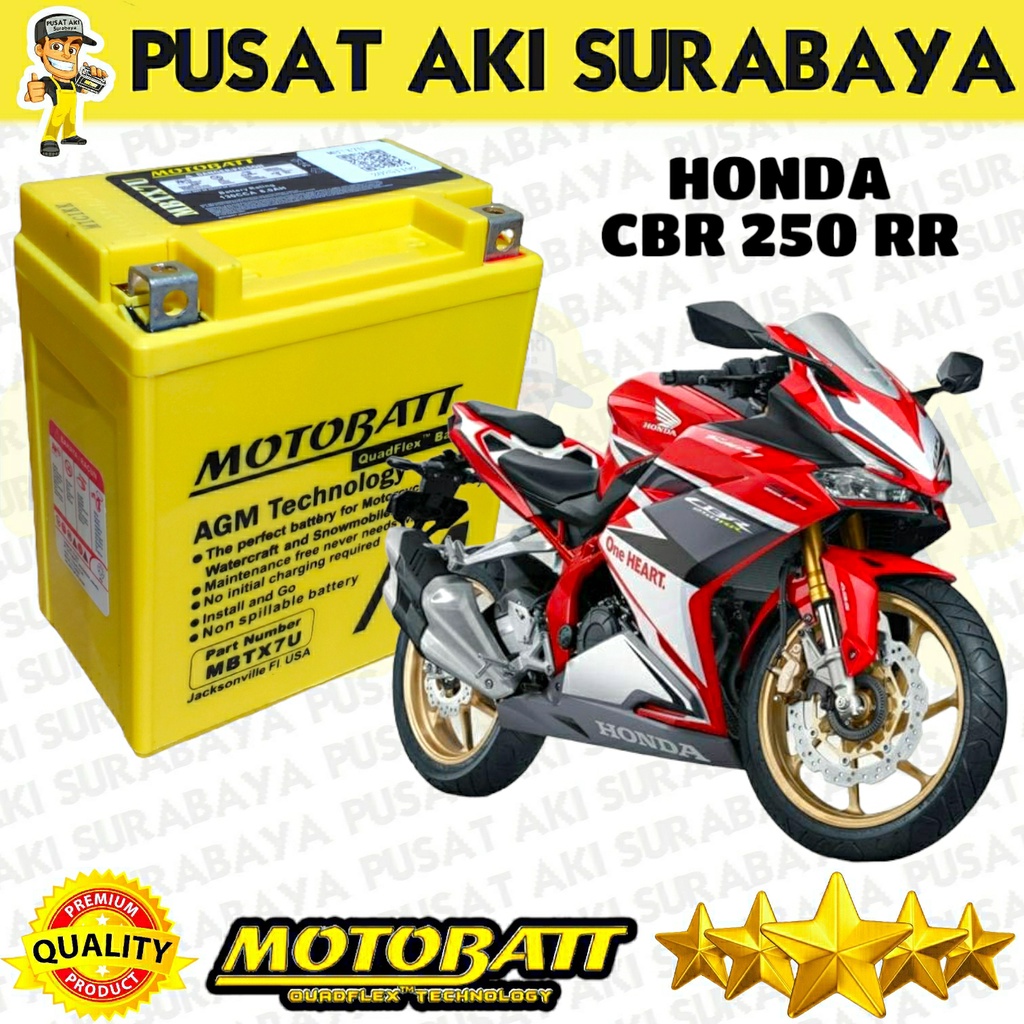 MOTOBATT MBTX7U QUADFLEX GEL 8AH ACCU KERING AKI MOTOR CBR 250 RR KLX 250 PIAGGIO LX PRIMAVERA R25 MT25 XMAX GTZ8V YTX7L BS