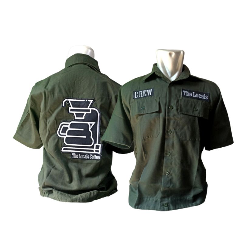 CUSTOM WORK SHIRT KEMEJA KERJA + PATCH BORDIR DESAIN BEBAS SERAGAM KOMUNITAS KAMPUS
