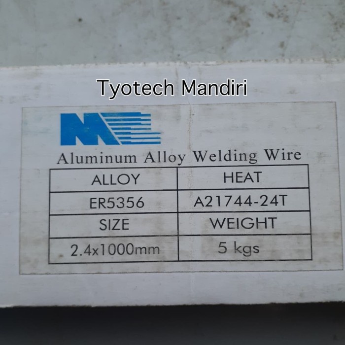 Terlaris Kawat Las Tig Alumunium Er 5356 2.4Mm Alloy/Filler 2,4 Mm Er5356 / Kg