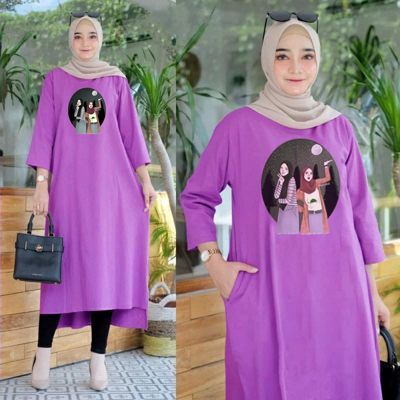 LONG TUNIK HIJAB COLABORATION TUNIK WANITA TERBARU