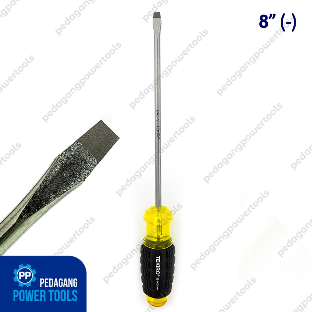 TEKIRO OBENG MINUS 8 INCHI GAGANG KARET SL6 X 200 MM SCREWDRIVER MIN