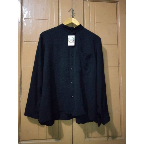 atasan wanita dewasa blouse Korean kemeja kringkle jumbo fashion  CRINCLE ALIRAN UDARA PREMIUM Anna Shirt CRINCLE