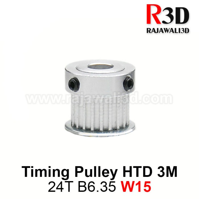 HTD3M Timing Pulley 24 Teeth Bore 6.35mm Belt 15mm