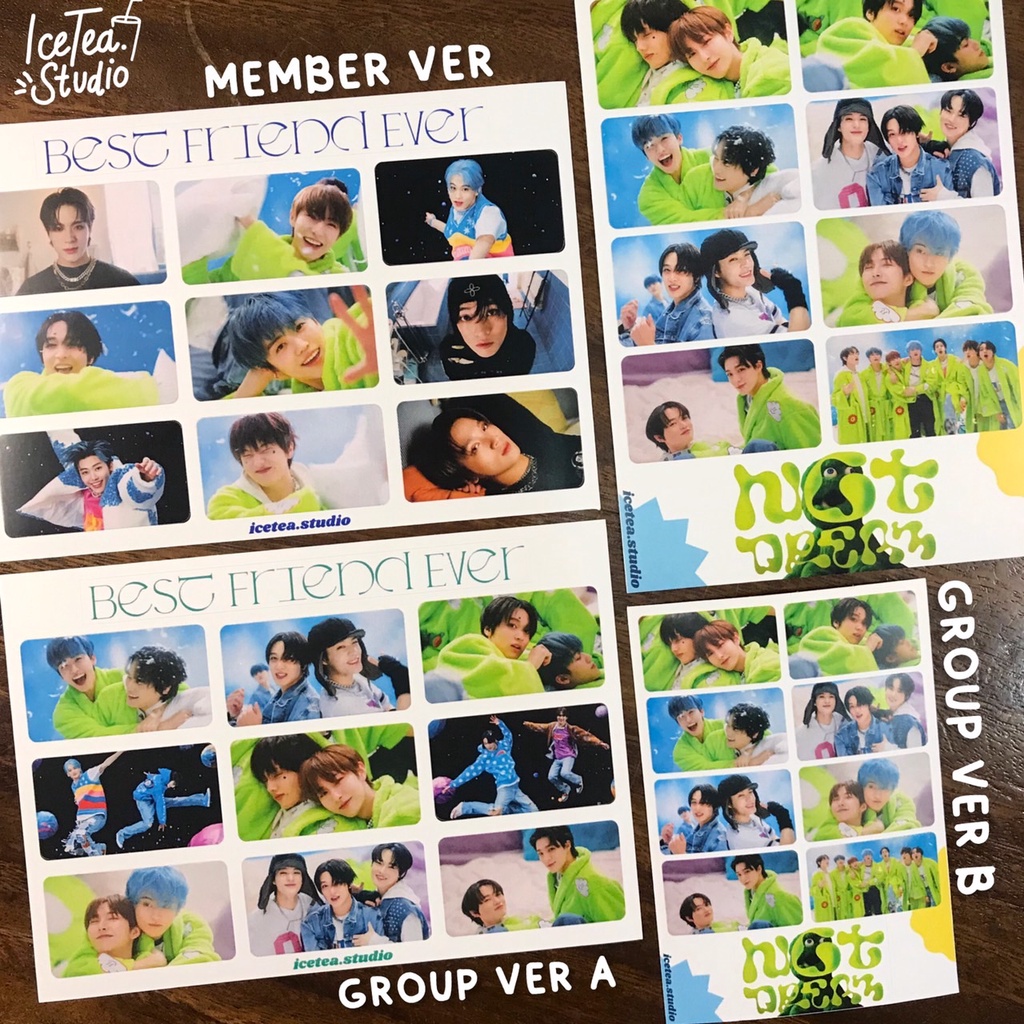 

[NCT DREAM BEST FRIEND EVER STICKERS VER A] BACA DESKRIPSI heart sticker selca korean inspired selkor cute deco kpop korea holo nct red velvet itzy bts txt dream 127 wayv mark renjun jeno haechan jaemin chenle jisung hologram twice blackpink photocard