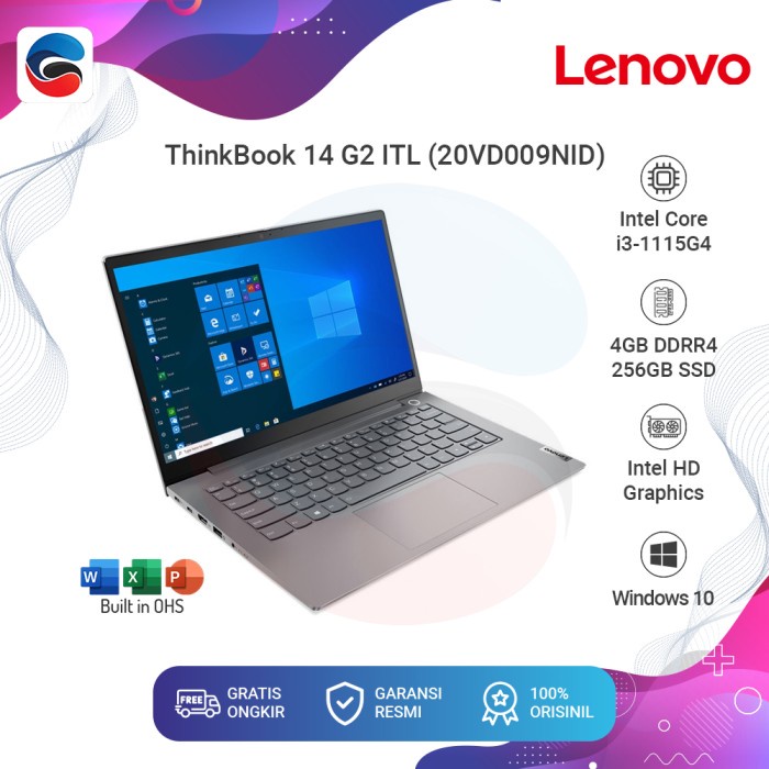 LENOVO ThinkBook 14 G2 ITL Core i3 / 4GB / 256GB / Win10 [20VD009NID]