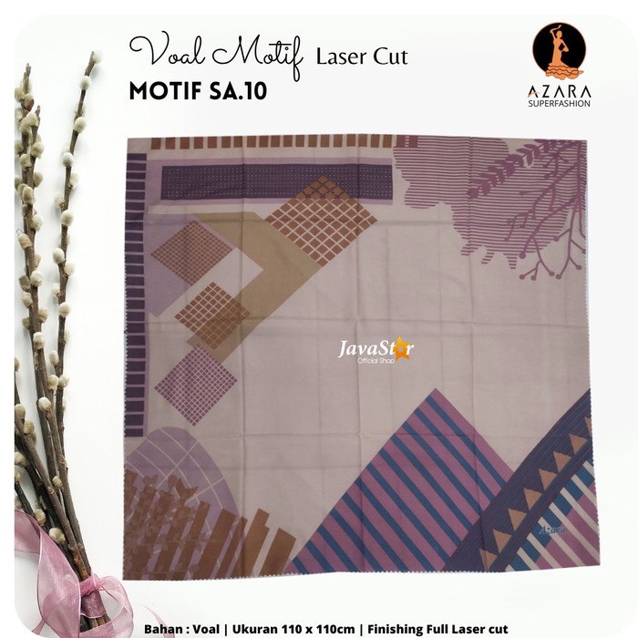 elzata hijab hijab segi empat Jilbab Voal Motif Laser Cut AZARA Hijab Segi Empat Kerudung Segiempat 