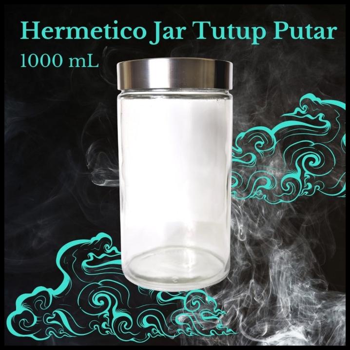 

Hermetico Jar Tutup Stainless Putar 1000 Ml / Toples Kaca / Jar Kaca