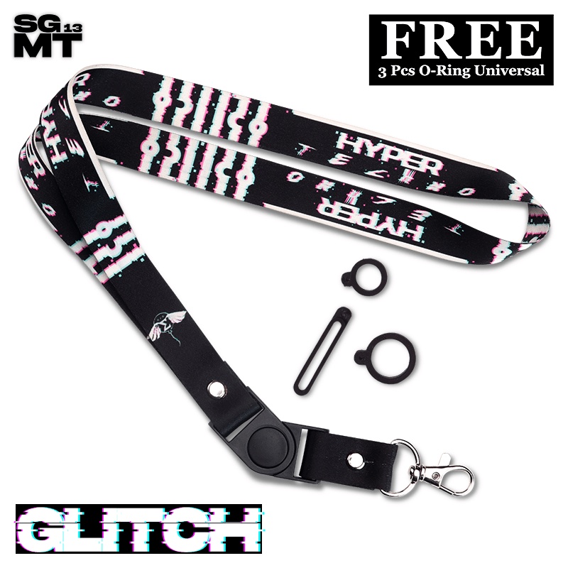 Lanyard Sigmat13 Gantungan id card Printing name tag Glitch Series