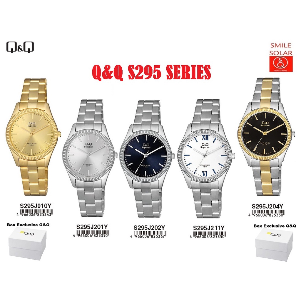 Jam Tangan Wanita Casual Business Rantai Stainless Steel Analog Original Q&amp;Q QnQ QQ S295 S295J Series