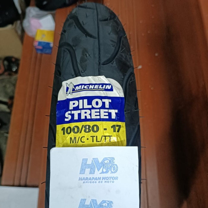 100/80-17 Michelin PilotStreet - Ban Motor Tubeless Ring 17 Stock baru