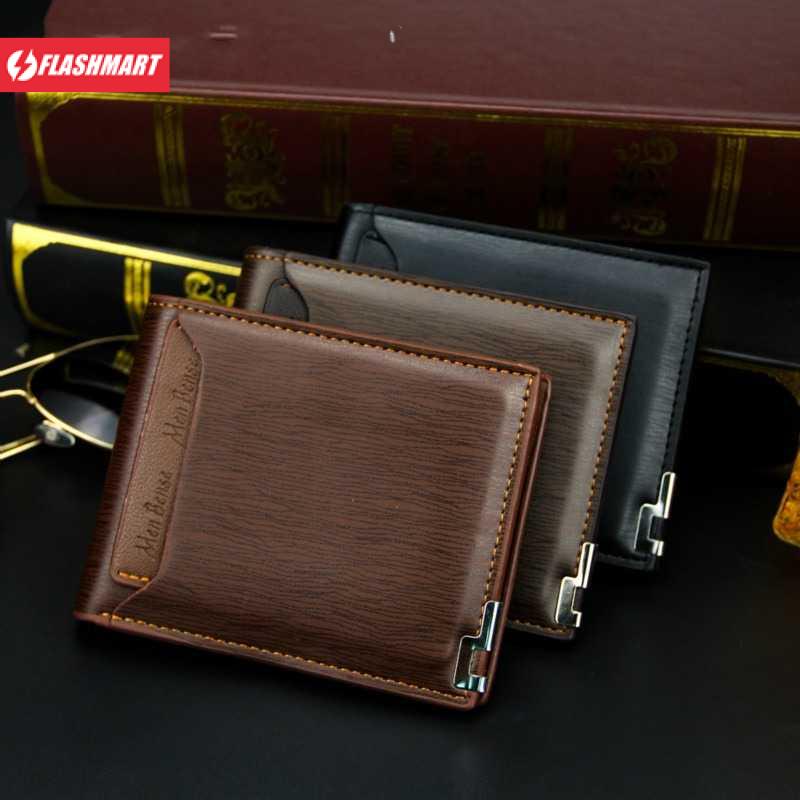 Flashmart Dompet Pria Bahan Kulit Leather Wallet - QB04