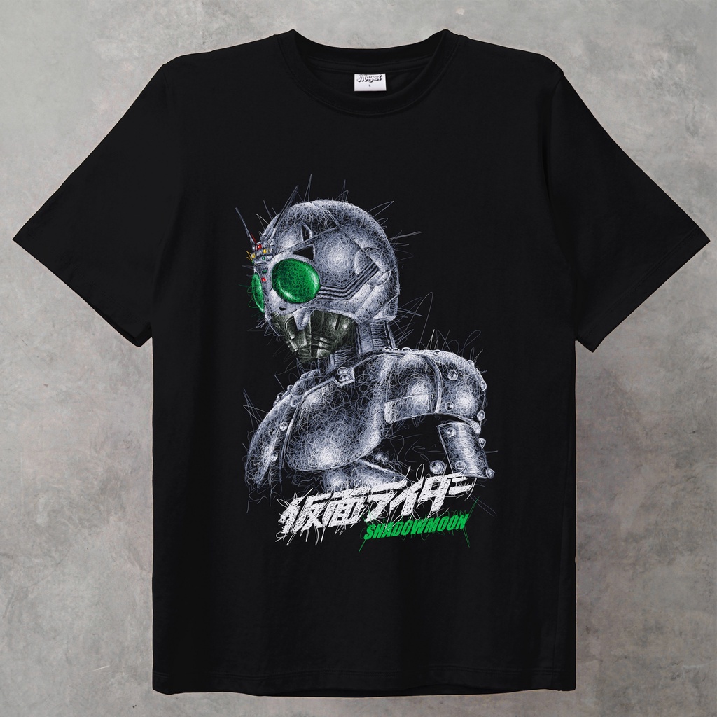 Mayosi T-shirt Kamen Rider Shadow Moon & Black Sun Scribble